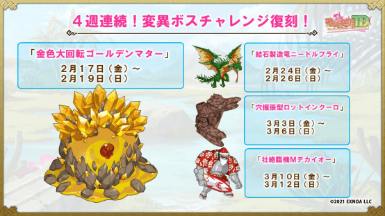 4週連続 復刻変異ボス討伐 告知ツイート
